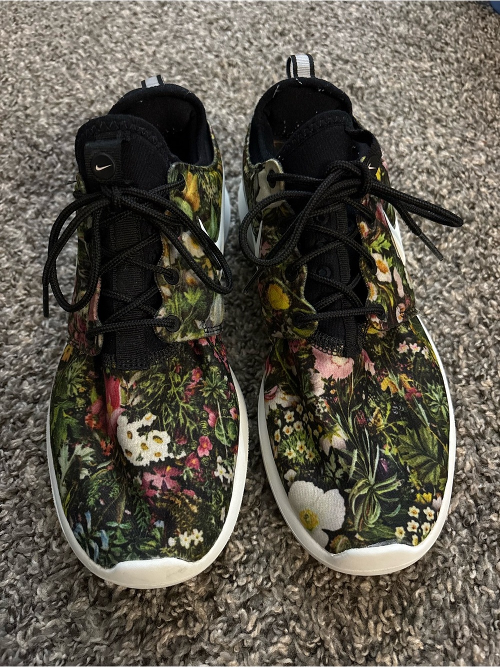 Nike Kids Floral Lace-Up Sneakers - Black/Green/Multicolor